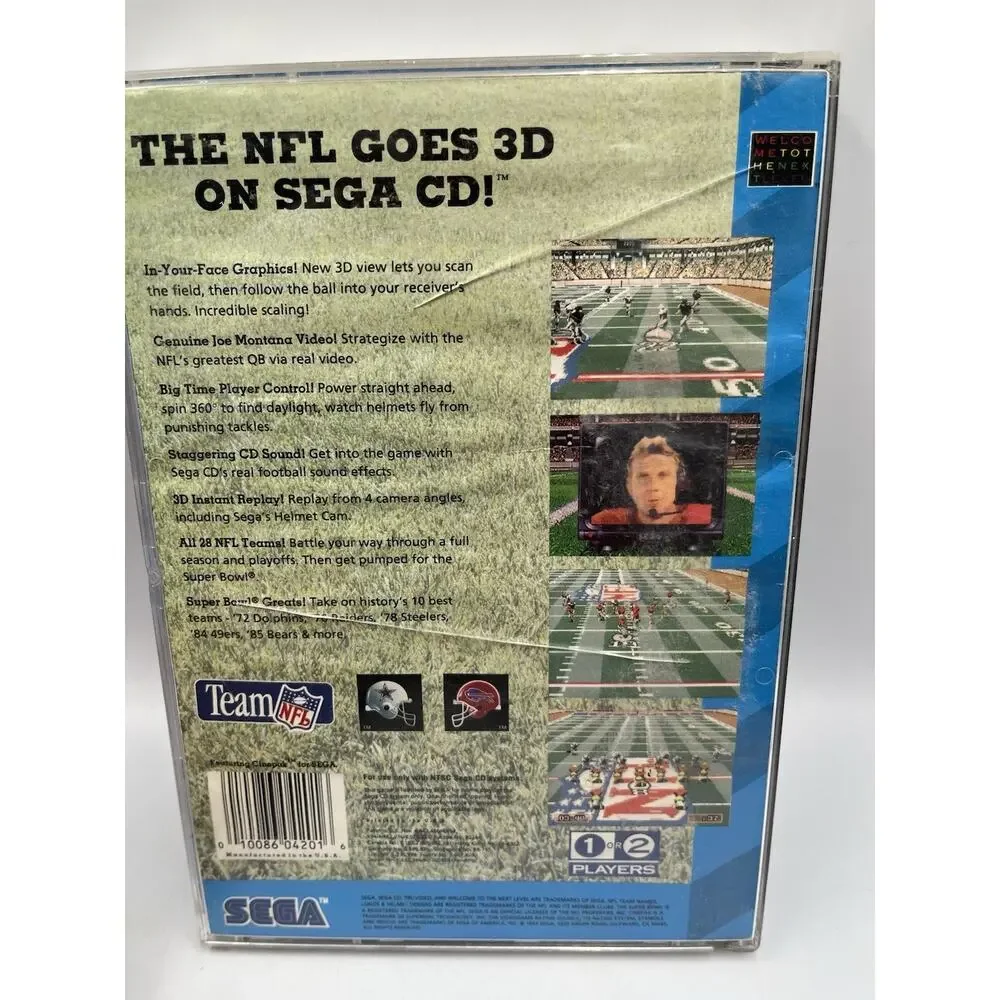 Joe Montana's NFL Football (Sega CD, 1993) Cib Good